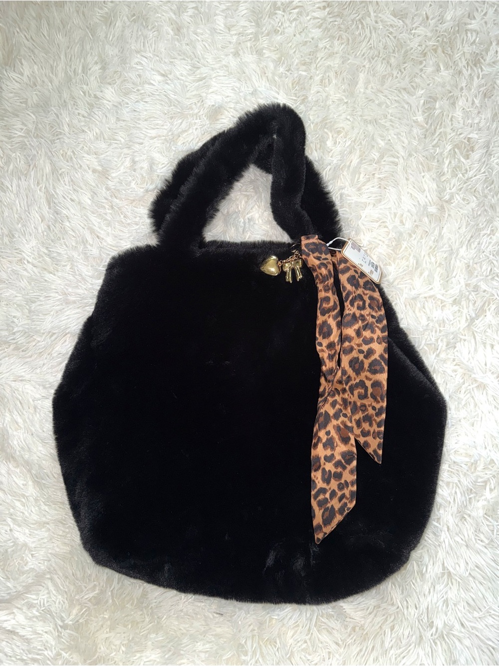 Gloss & Glo Large Fuzzy Tote Bag